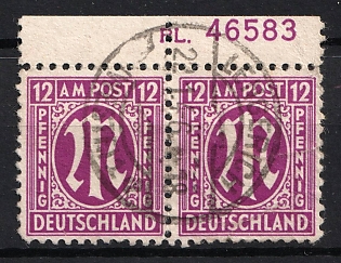 1945-1946 12pf American and British Zones (Bizone), Allied Occupation, Germany, Certificate