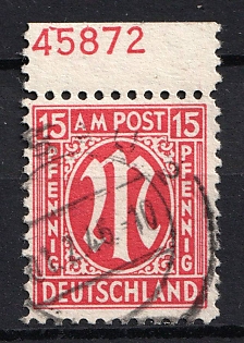1945-1946 15pf American and British Zones (Bizone), Allied Occupation, Germany