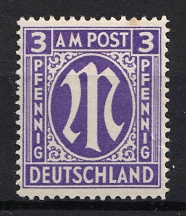 1945-1946 3pf American and British Zones (Bizone), Allied Occupation, Germany