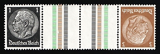 1934 Third Reich, Germany, Gutter Tete-beche, Se-tenant, Zusammendrucke
