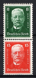 1927 Weimar Republic, Germany, Se-tenant, Zusammendrucke