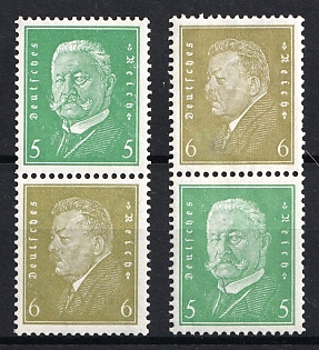 1932 Weimar Republic, Germany, Se-tenants, Zusammendrucke