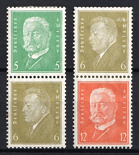 1932 Weimar Republic, Germany, Se-tenants, Zusammendrucke