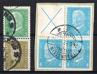 1932 Weimar Republic, Germany, Se-tenants, Zusammendrucke