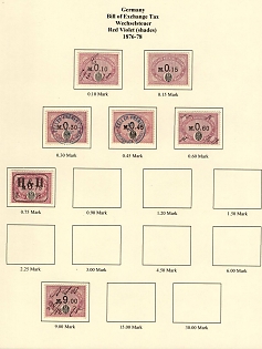 1876-78 German Empire, Germany, Bill of Exchange Taxes, Revenue