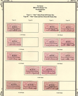 1882 German Empire, Germany, Bill of Exchange Taxes, Revenue