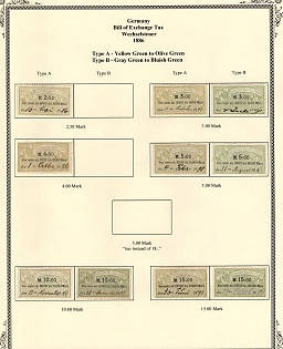 1886 German Empire, Germany, Bill of Exchange Taxes, Revenue