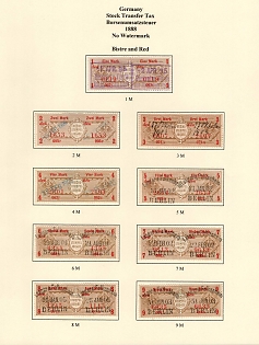 1888 German Empire, Germany, Stock Transfer Taxes, Revenue