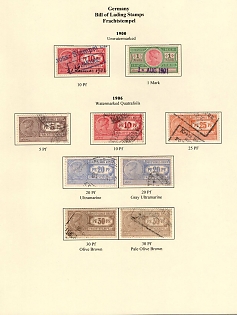 1900-06 German Empire, Germany, Bill of Landing Stamps, Revenue