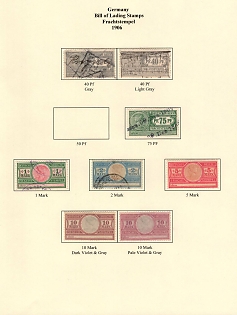 1906 German Empire, Germany, Bill of Landing Stamps, Revenue