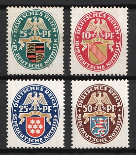 1926 Weimar Republic, Germany (Mi. 398 Y - 401 X, Full Set, CV $80)