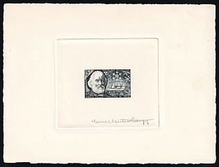 1956 15fr France, Presentation Souvenir Sheet, Black, Signature