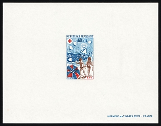 1974 0.60fr+0.15fr France, Red Cross, Presentation Souvenir Sheet