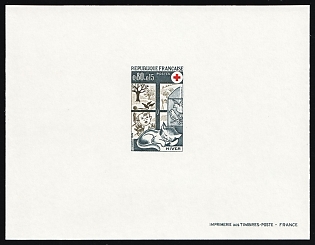 1974 0.60fr+0.15fr France, Red Cross, Presentation Souvenir Sheet