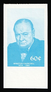 1984 60c '20th Century Leaders - Winston Churchill', Antigua & Barbuda, Trial Color, Proof, Imperforate, Margin