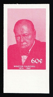 1984 60c '20th Century Leaders - Winston Churchill', Antigua & Barbuda, Trial Color, Proof, Imperforate, Margin