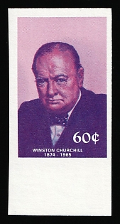 1984 60c '20th Century Leaders - Winston Churchill', Antigua & Barbuda, Trial Color, Proof, Imperforate, Margin