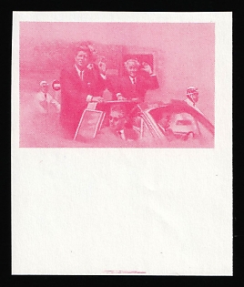 1984 1$ '20th Century Leaders - Kennedy in Berlin', Antigua & Barbuda, Trial Color, Proof, Imperforate, Margin