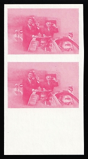 1984 1$ '20th Century Leaders - Kennedy in Berlin', Antigua & Barbuda, Pair, Trial Color, Proof, Imperforate, Margin