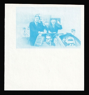 1984 1$ '20th Century Leaders - Kennedy in Berlin', Antigua & Barbuda, Trial Color, Proof, Imperforate, Corner Margin