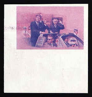 1984 1$ '20th Century Leaders - Kennedy in Berlin', Antigua & Barbuda, Trial Color, Proof, Imperforate, Corner Margin