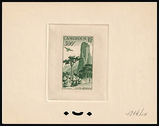 1953 500fr Cameroon, French Colonies, Airmail, Presentation Souvenir Sheet, Green