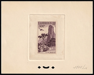 1953 500fr Cameroon, French Colonies, Airmail, Presentation Souvenir Sheet, Dark Purple