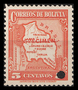 1935 5c Plurinational State of Bolivia, Airmail, Specimen