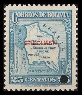 1935 25c Plurinational State of Bolivia, Specimen