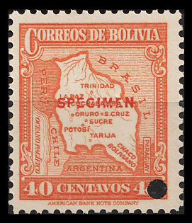 1935 40c Plurinational State of Bolivia, Specimen