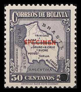 1935 50c Plurinational State of Bolivia, Specimen
