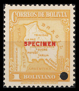 1935 1b Plurinational State of Bolivia, Specimen