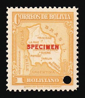 1935 1b Plurinational State of Bolivia, Specimen, Annulated