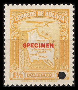 1935 1/2b Plurinational State of Bolivia, Airmail, Specimen