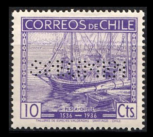 1936 10c Republic of Chile, Specimen