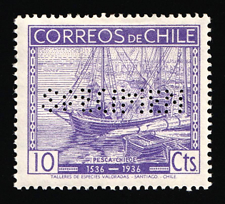 1936 10c Republic of Chile, Specimen
