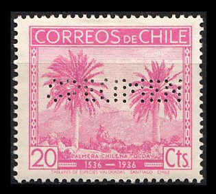 1936 20c Republic of Chile, Specimen
