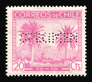 1936 20c Republic of Chile, Specimen