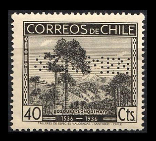 1936 40c Republic of Chile, Specimen