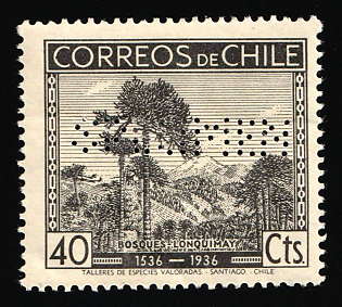 1936 40c Republic of Chile, Specimen