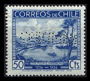 1936 50c Republic of Chile, Specimen