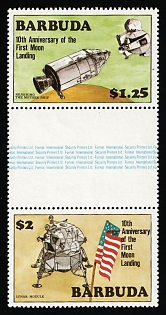 1980 Barbuda, Se-tenant, Gutter Pair