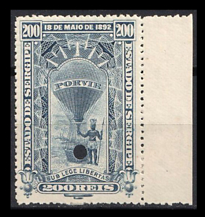 1892-94 200r Federative Republic of Brazil, Revenue, Specimen, Margin
