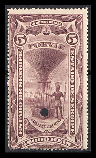 1892-94 5000r Federative Republic of Brazil, Revenue, Specimen
