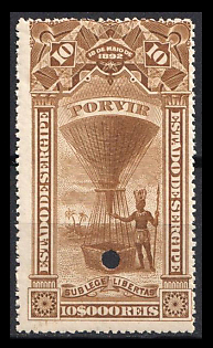 1892-94 10000r Federative Republic of Brazil, Revenue, Specimen