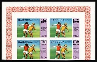 1974 2.50$ Barbuda, Part of Souvenir Sheet, Imperforate