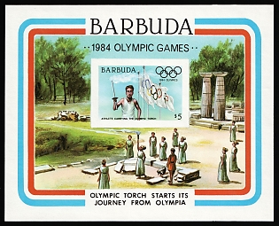 1984 5$ Barbuda, Souvenir Sheet, Imperforate