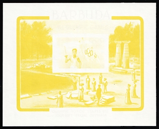 1984 5$ Barbuda, Souvenir Sheet, Trial Color, Proof, Imperforate