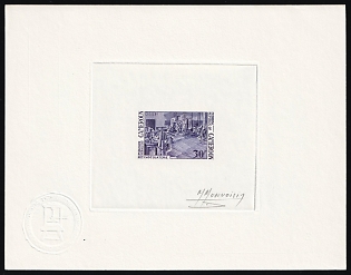 1969 30fr Republic of Cameroon, Presentation Souvenir Sheet, Violet, Signature