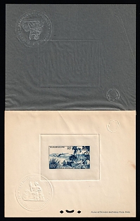 1947 100fr Guadeloupe, Overseas Department of France, Presentation Souvenir Sheet, Airmail